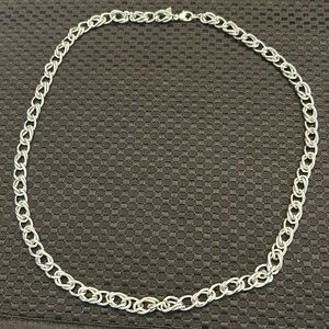 Vintage Monet Silvertone Interlocking Link Necklace